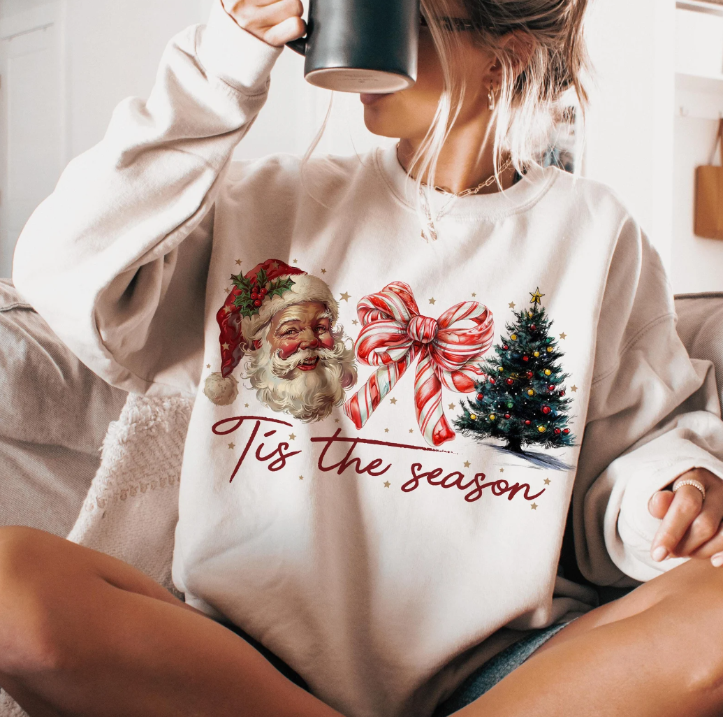 Retro Christmas Tis The Season Sweatshirt