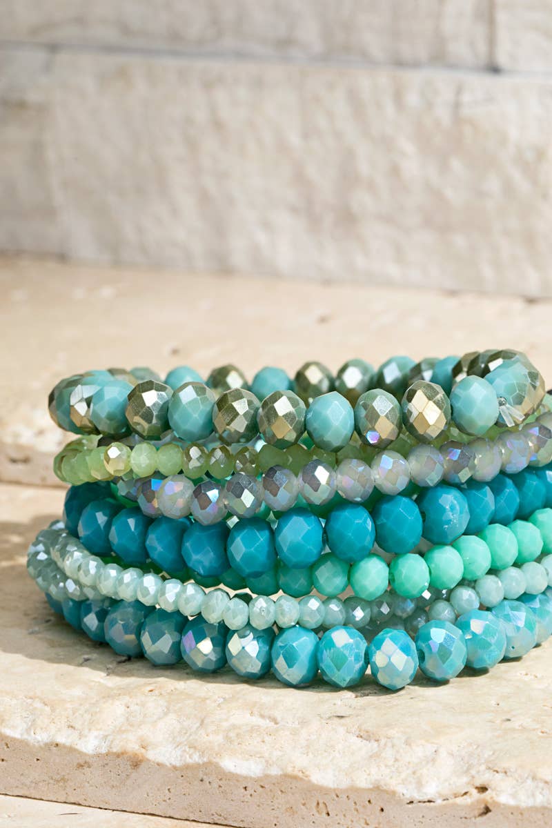 9 STRAND BEADED BRACELET STACKS