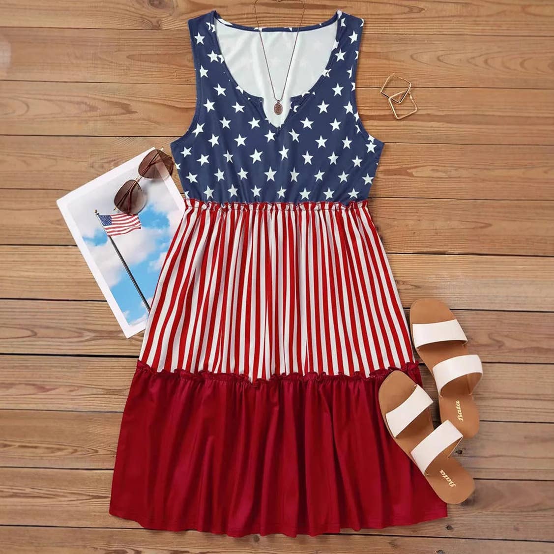 American flag print dress