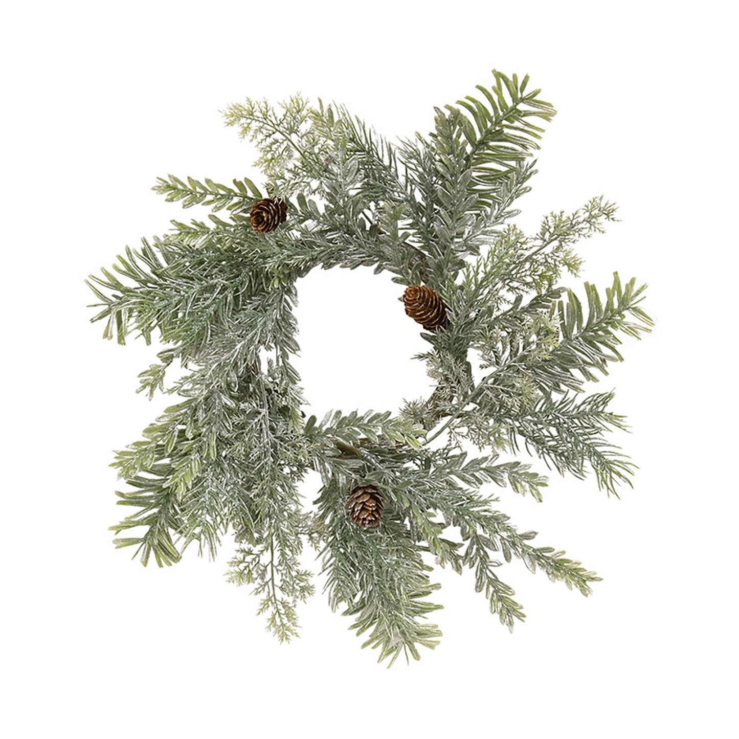 Silver Hemlock Candle Ring - 4.5"