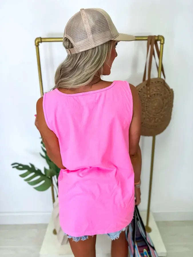 Sun Neon Pink Graphic Tank