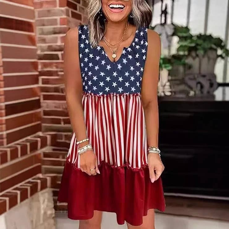 American flag print dress