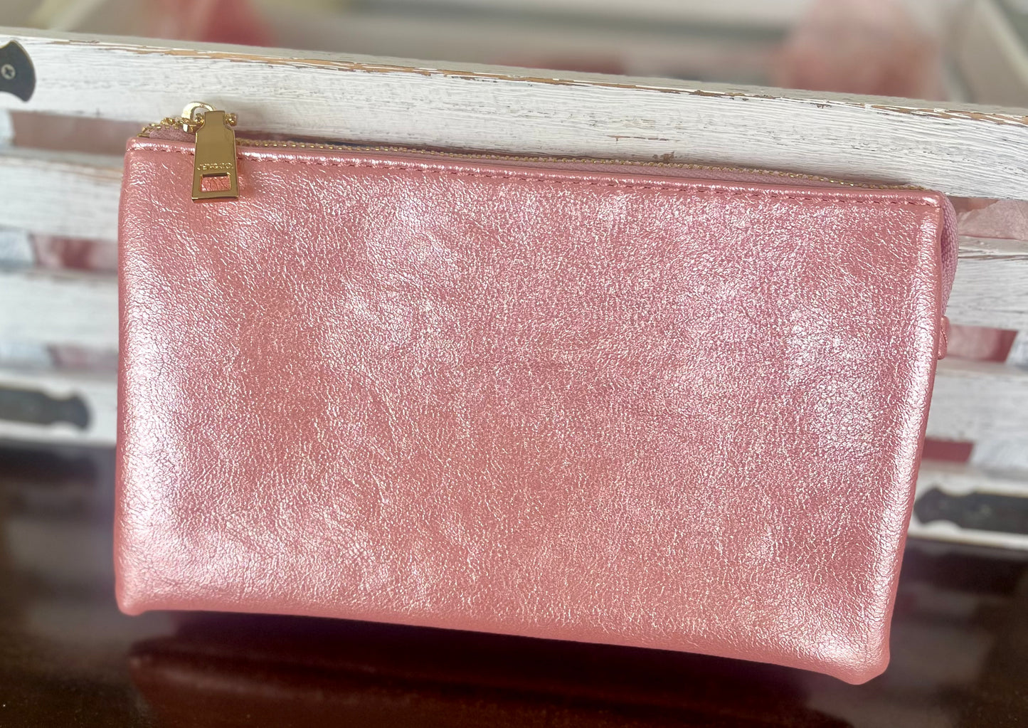 Rose Quartz- Riley wristlet crossbody bag