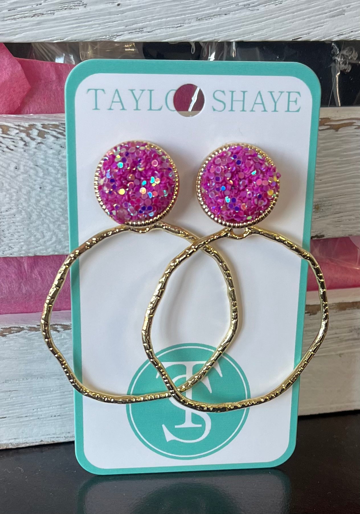 Glitter Top Hoops