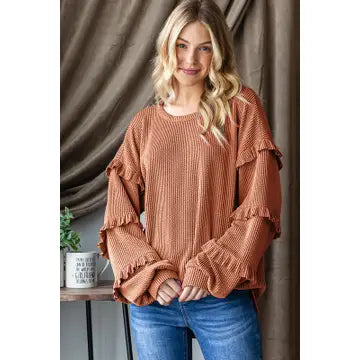 RUST URBAN RIBBED TOP