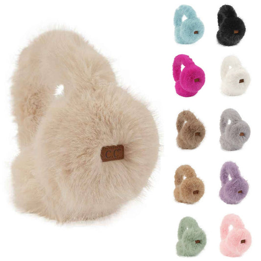 Solid Color Long Fur Winter Earmuff