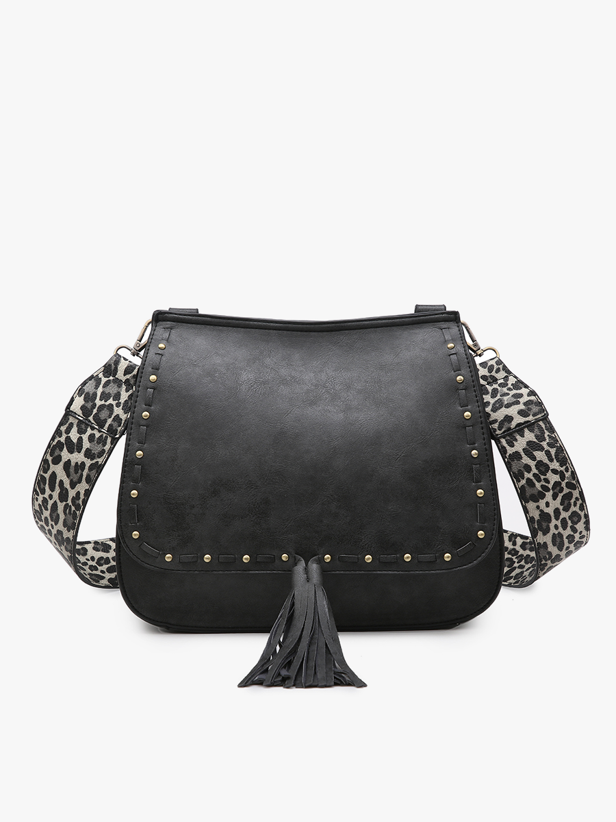 Bailey Crossbody with Print Strap- 4 Color Options