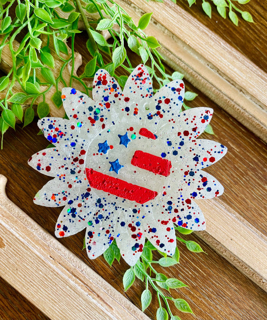 Patriotic Sunflower Car Freshie