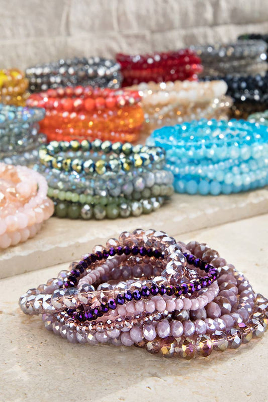9 STRAND BEADED BRACELET STACKS