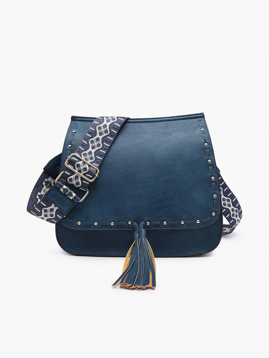 Bailey Crossbody with Print Strap- 4 Color Options