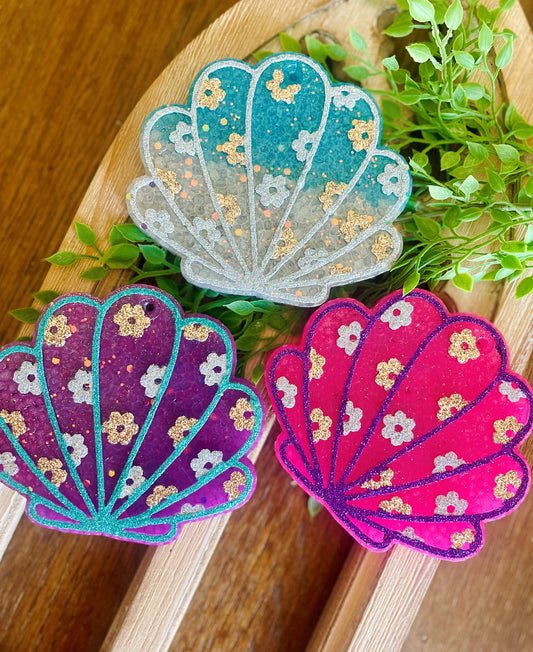 Floral Seashell Car Freshie