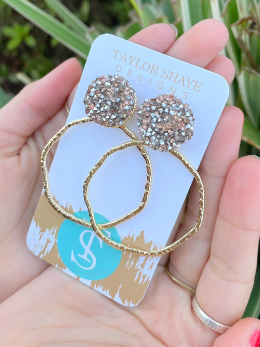 Glitter Top Hoops