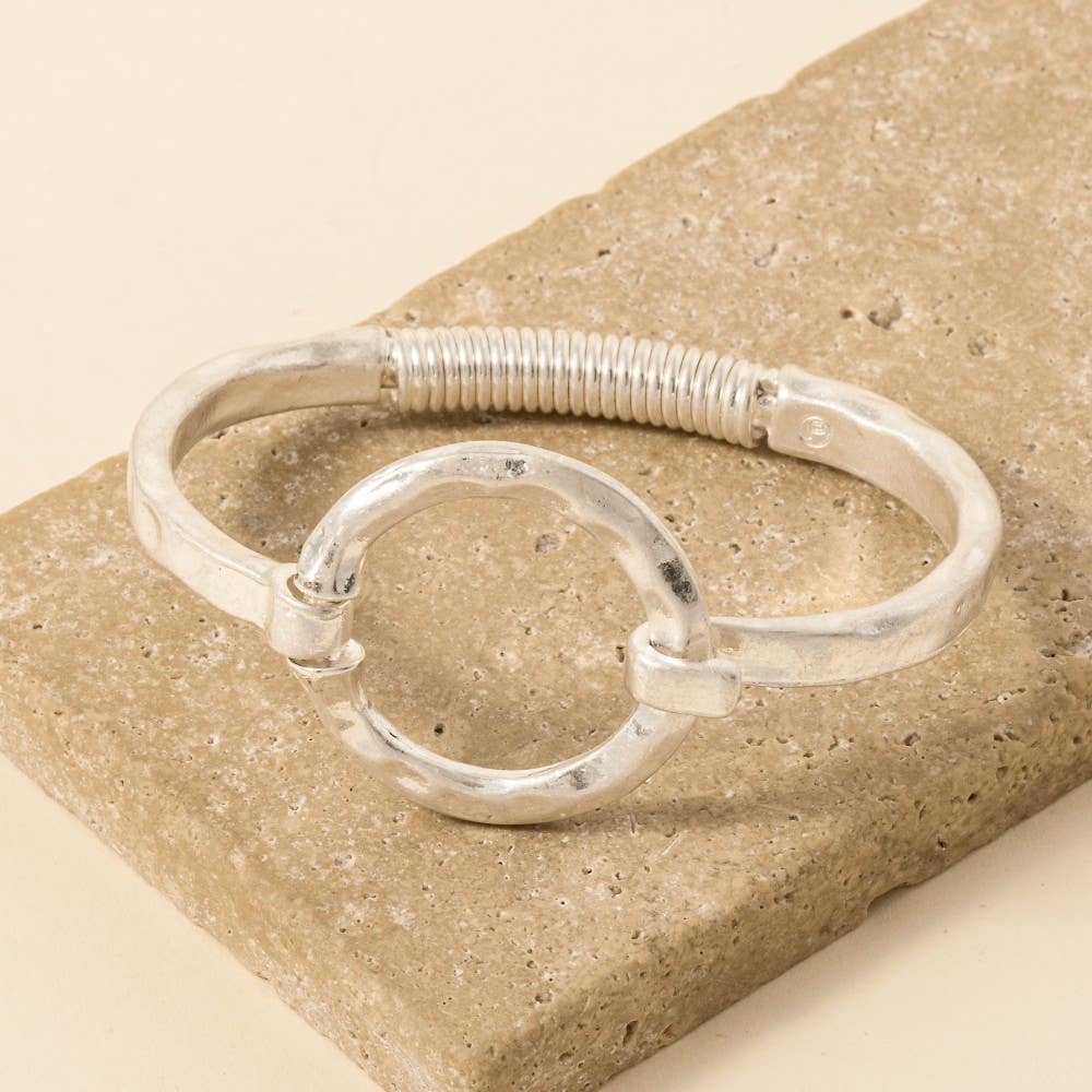 Hammered Circle Bangle Bracelet