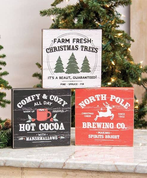 Barnwood Look Vintage Christmas Ad Box Sign