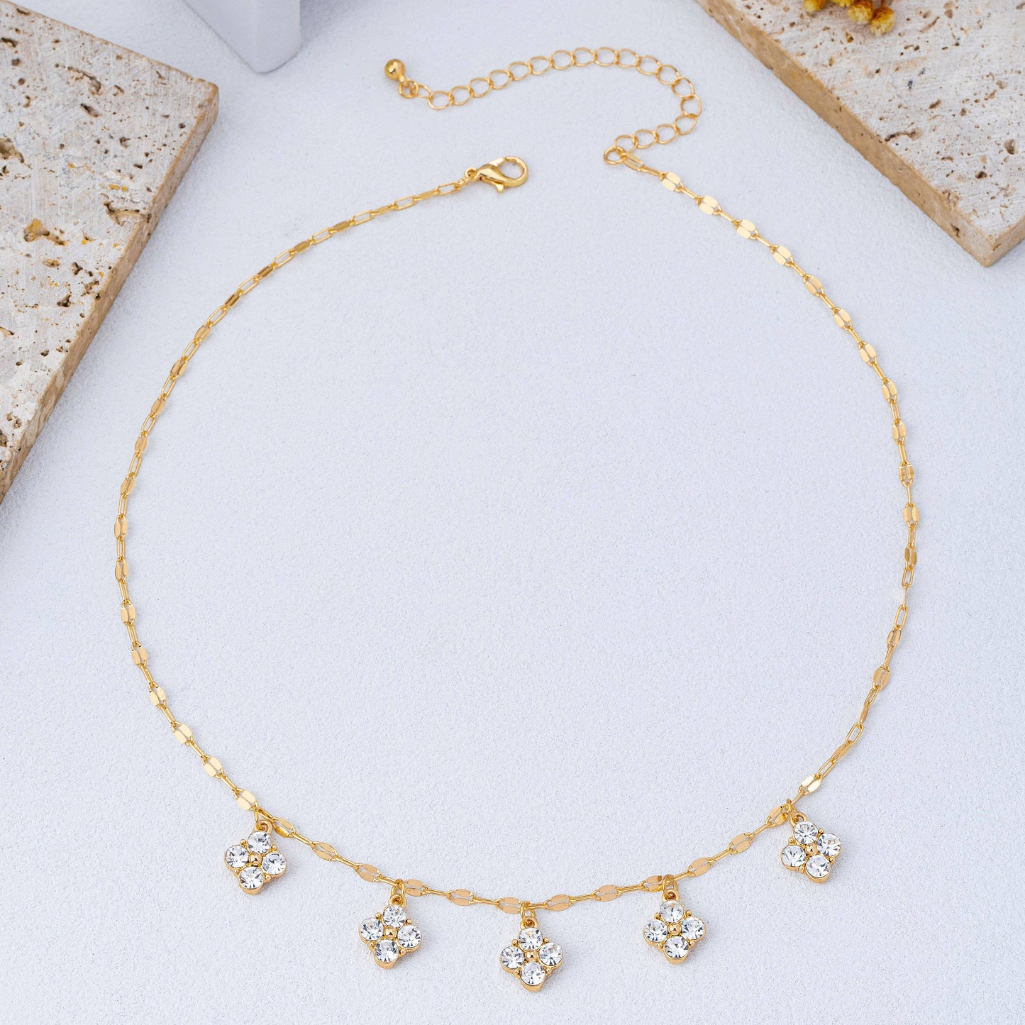 Crystal Quatrefoil Clover Necklace