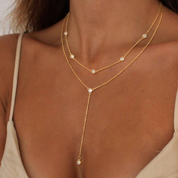 18K STAINLESS STEEL -Y NECKLACE