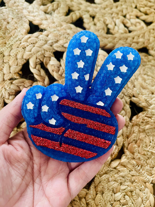 Americana Peace Hand Car Freshie 