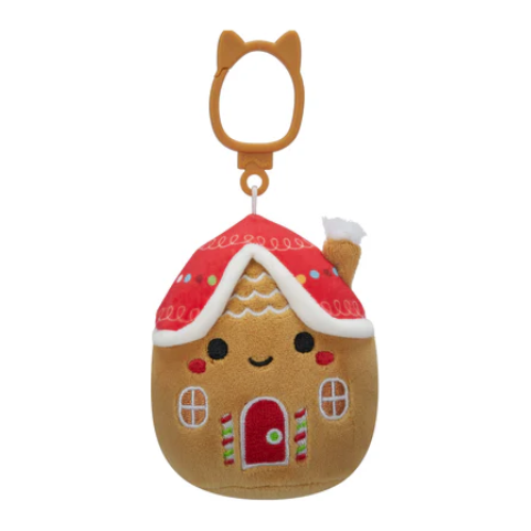 Squishmallow Christmas Plush 3.5" Clip Casa Gingerbread