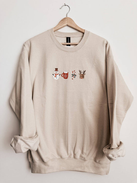 Embroidered Winter Icons Sweatshirt
