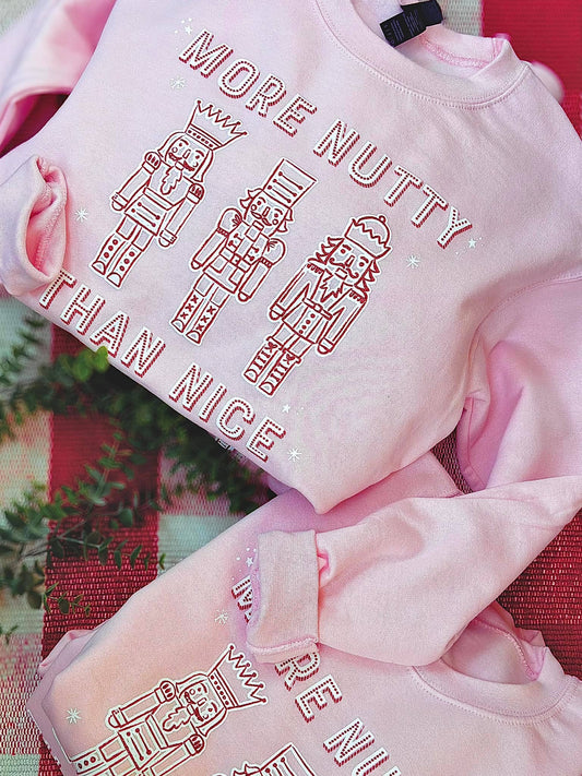 Nutty Nice | Pink | Christmas Sweatshirt