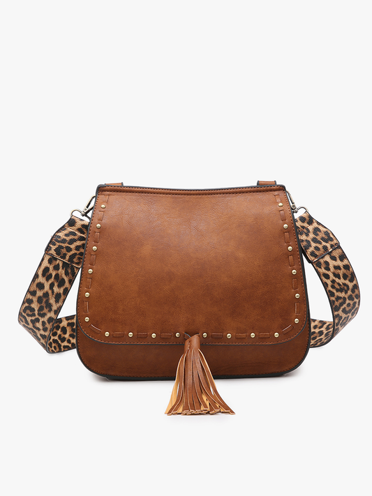 Bailey Crossbody with Print Strap- 4 Color Options