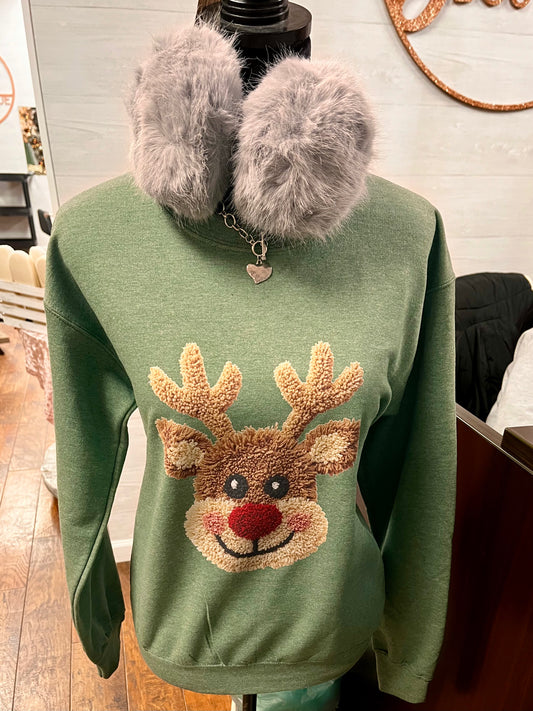 Reindeer Yarn (Faux) Sweatshirt