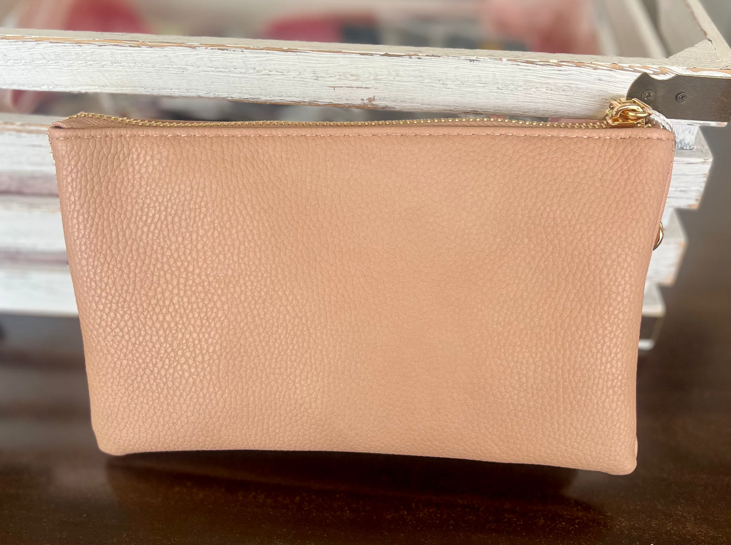 Nude- Riley Wristlet Crossbody Bag