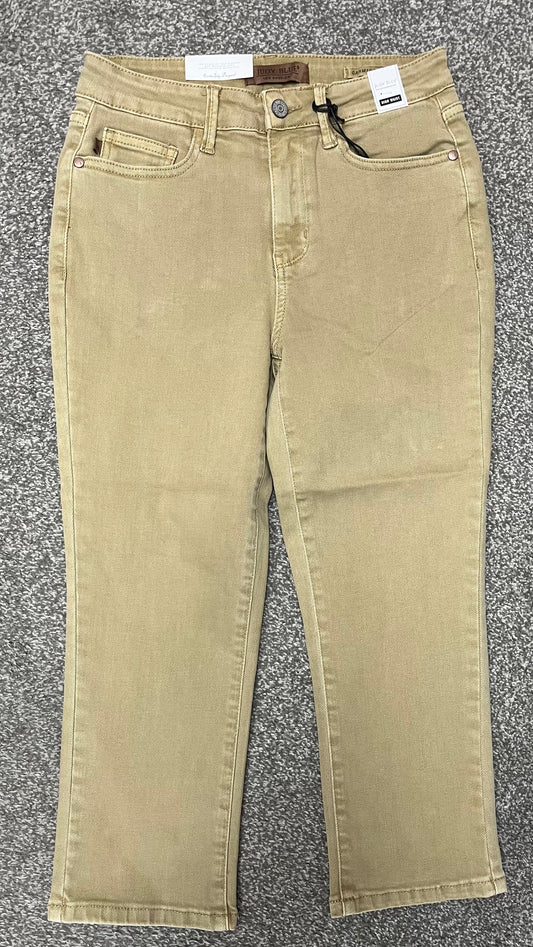 JUDY BLUE KHAKI CAPRIS