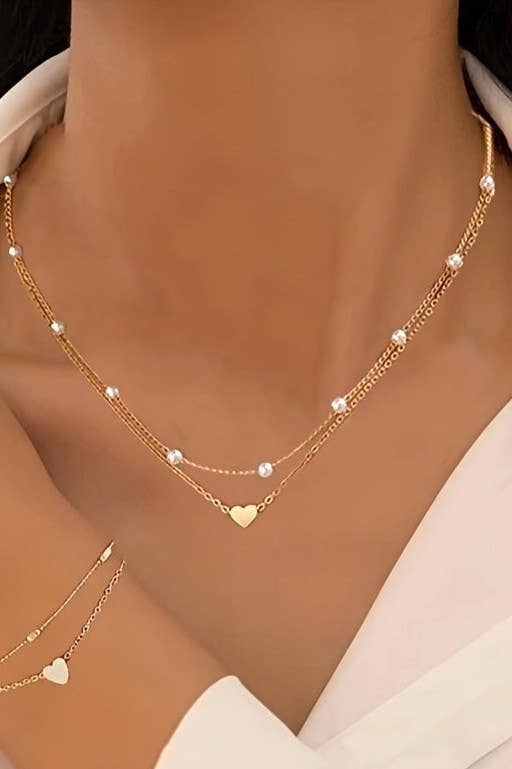 18K STAINLESS STEEL TARNISH FREE LAYERED NECKLACE |