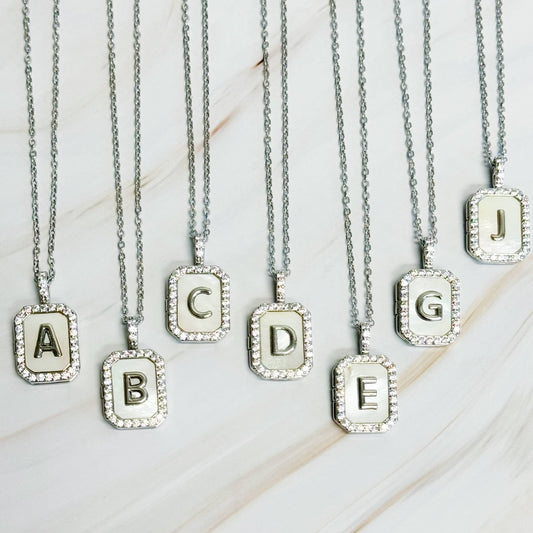 Initial Deco Open Locket Pendant Necklace