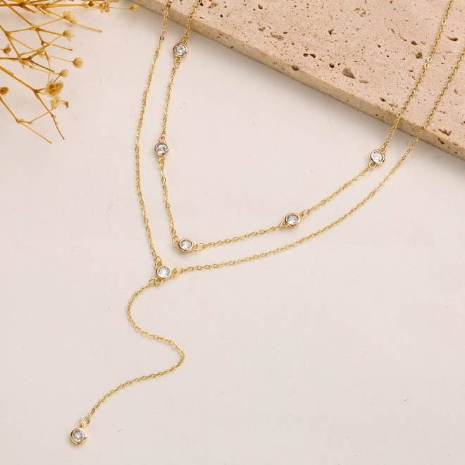 18K STAINLESS STEEL -Y NECKLACE