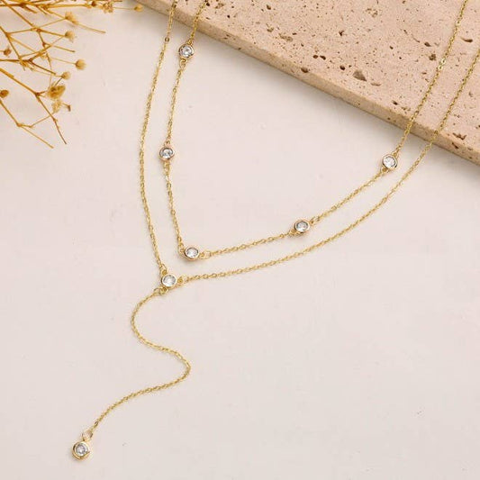 18K STAINLESS STEEL -Y NECKLACE