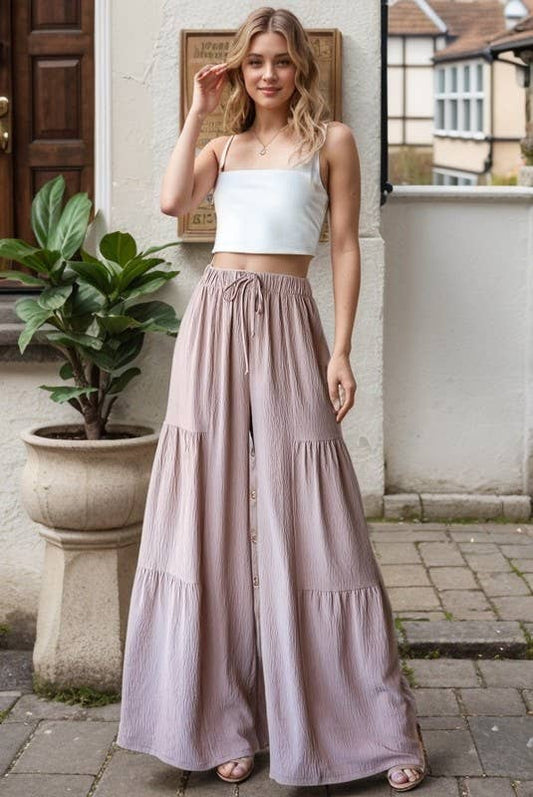 WIDE LEG SOLID PANTS