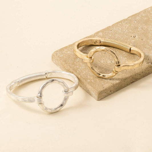 Hammered Circle Bangle Bracelet