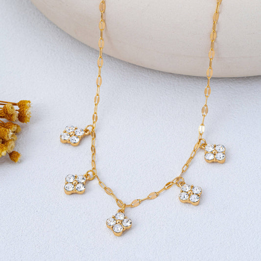 Crystal Quatrefoil Clover Necklace