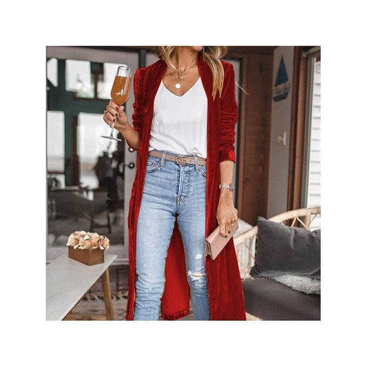 Holiday Party - Loose Velvet Long Cardigan