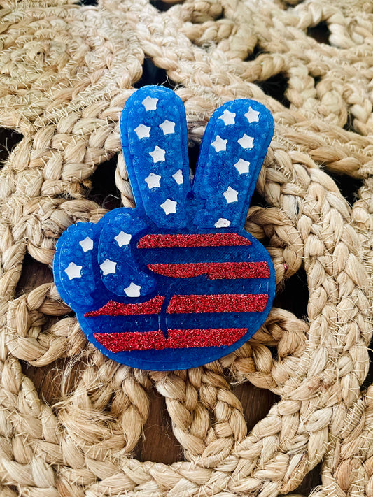 Americana Peace Hand Car Freshie 