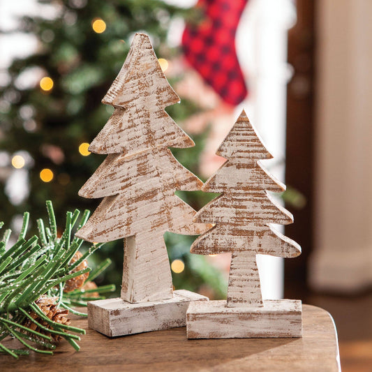Distressed Wooden Tree 8 Inches