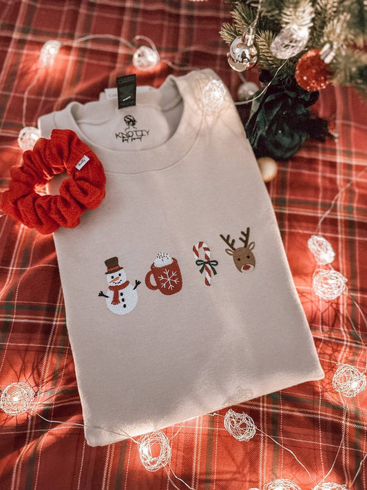 Embroidered Winter Icons Sweatshirt