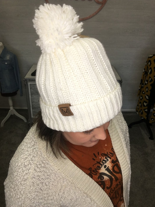 WINTER RIB KNITTED SHERPA LINED HAT